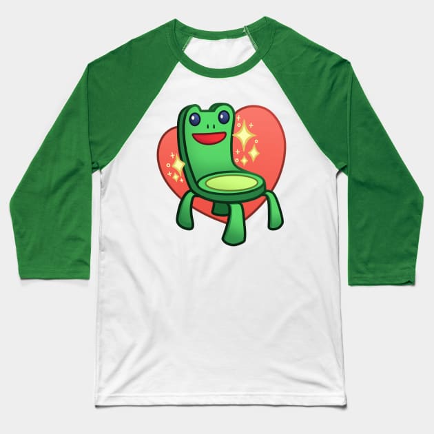 Froggy Chair Baseball T-Shirt by ChristaDoodles